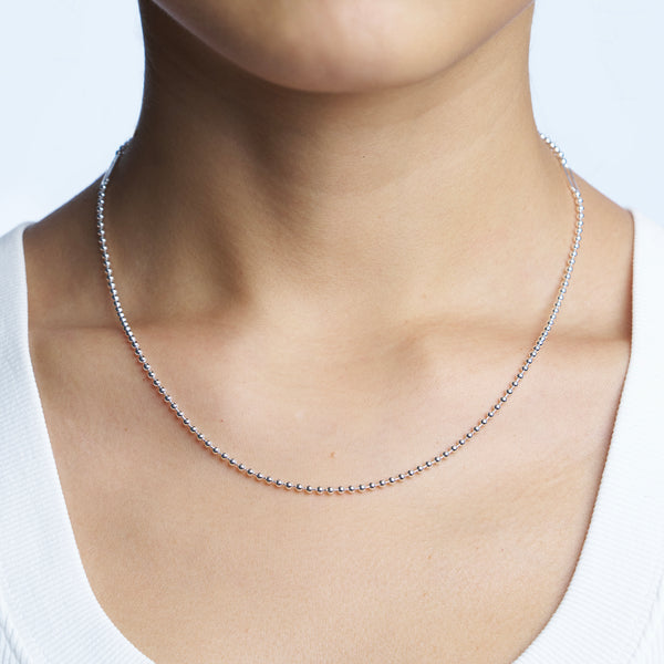VXC 925 2MM BALL CHAIN NECKLACE