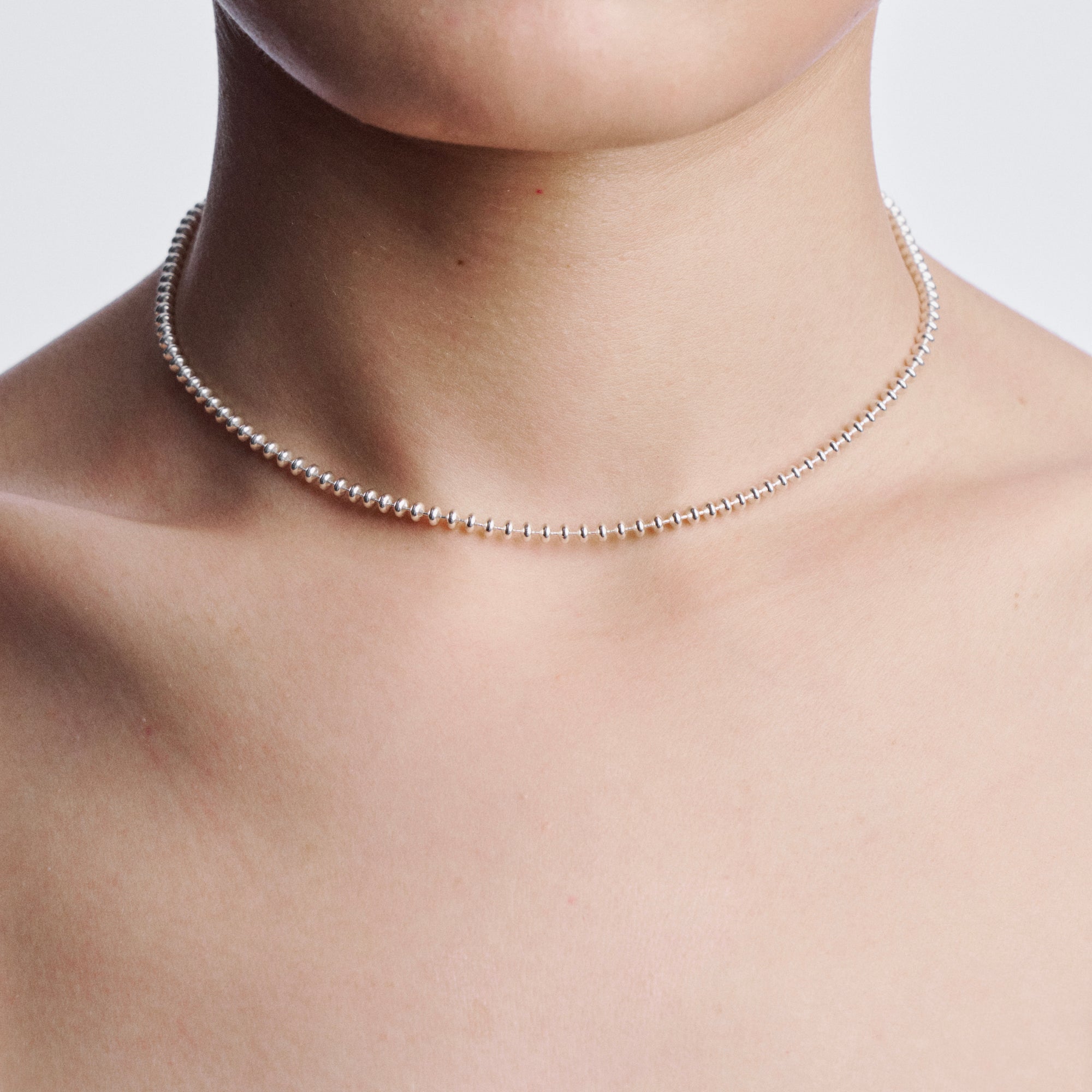 3MM SILVER DISC CHAIN NECKLACE