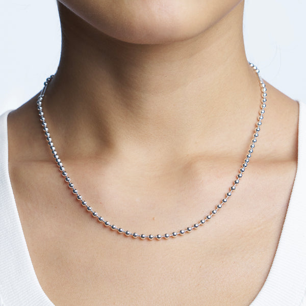 VXC 925 3MM BALL CHAIN NECKLACE