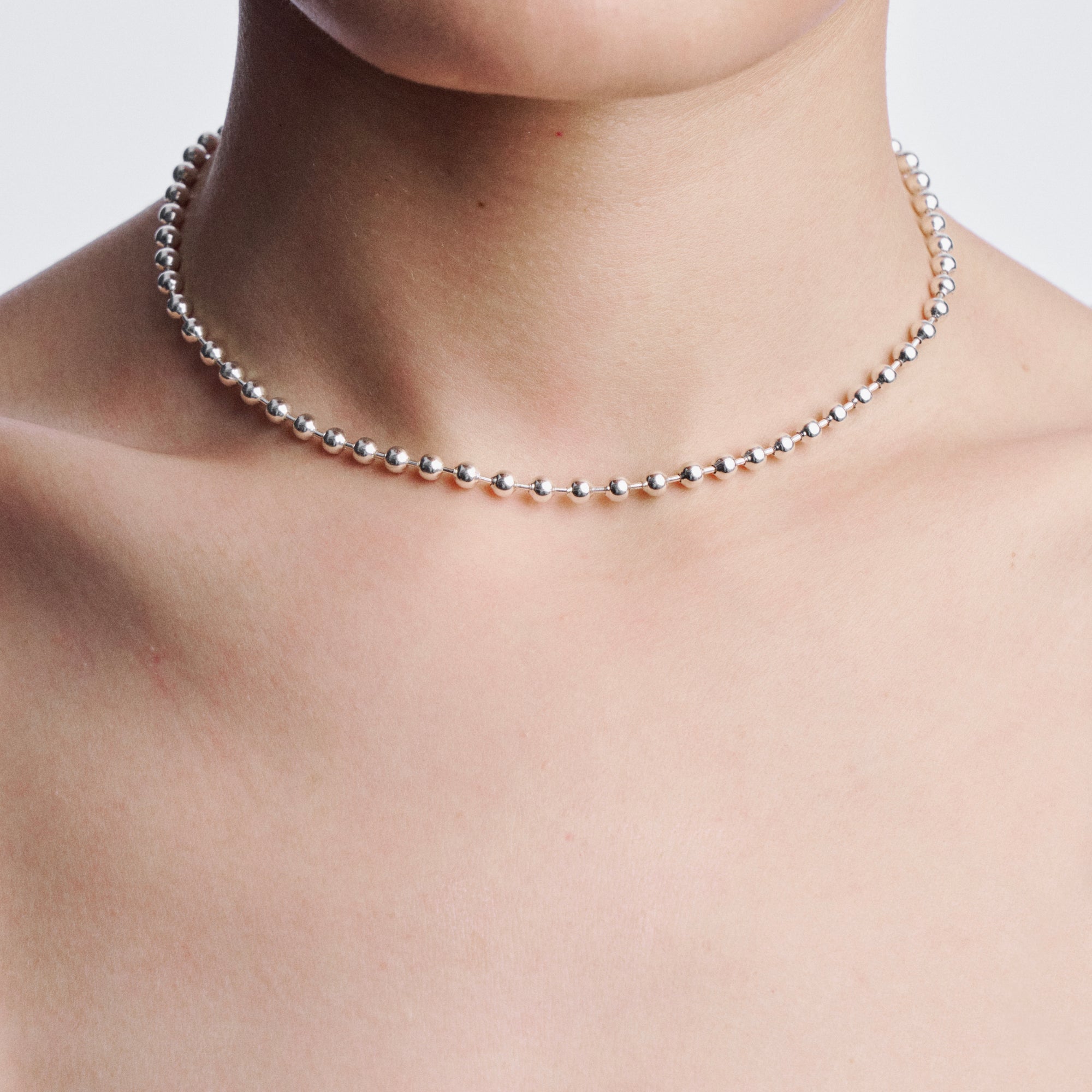 4MM SILVER BALL CHAIN NECKLACE