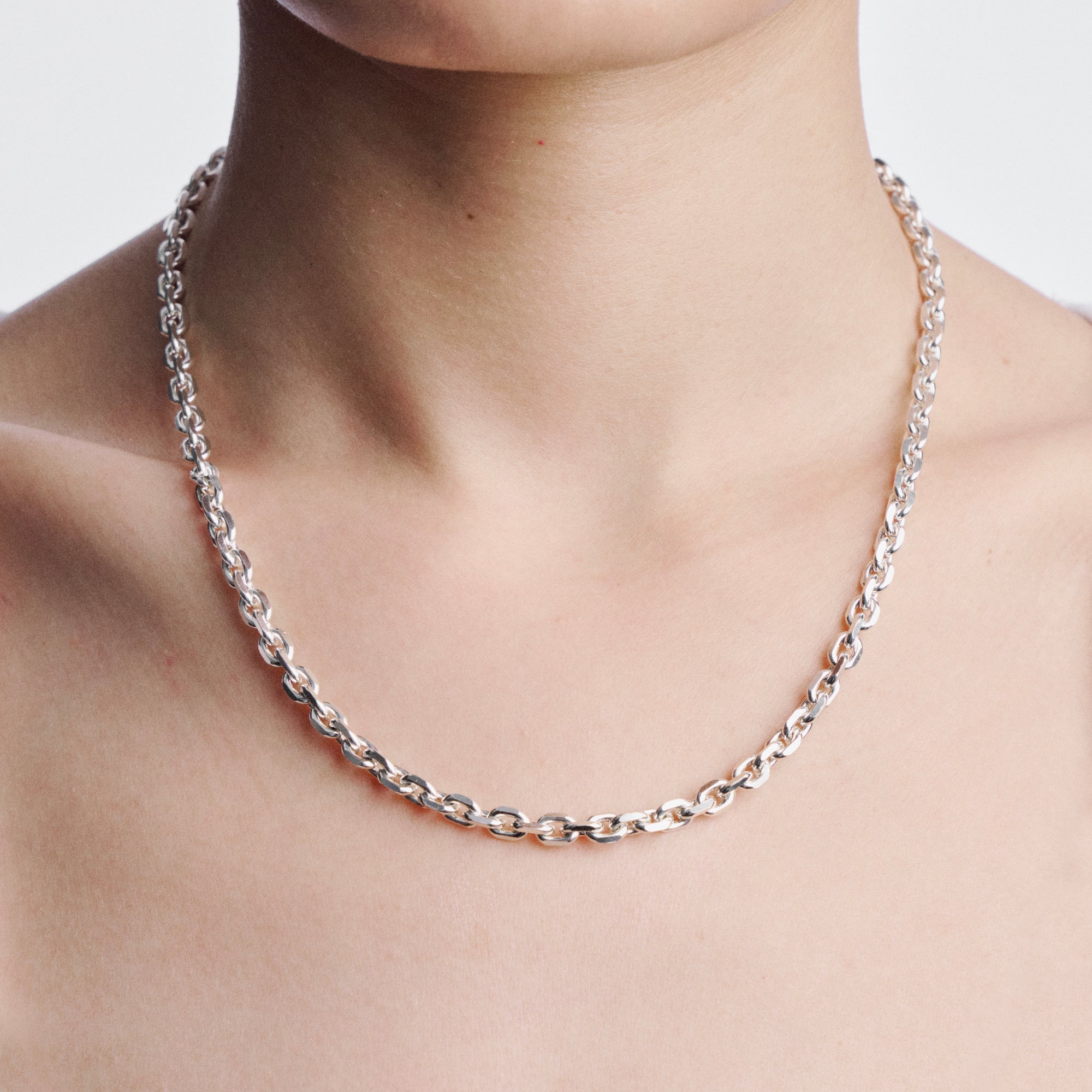 5MM HEAVY SILVER CHAIN NECKLACE