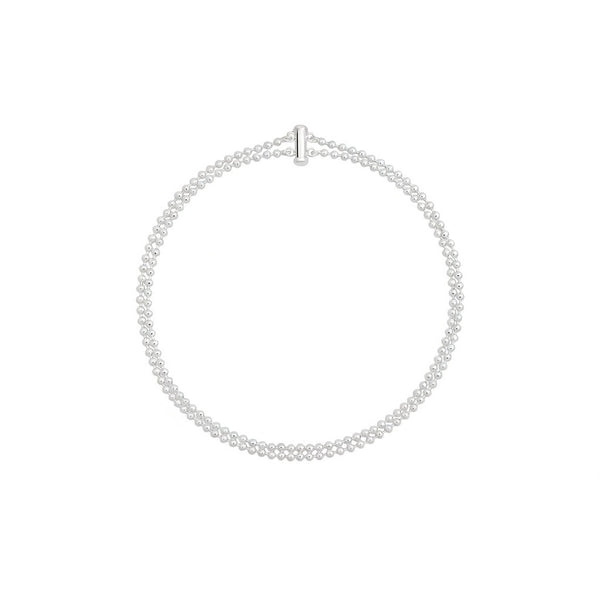 VXC 925 3MM TWO-LAYER BALL CHAIN  NECKLACE