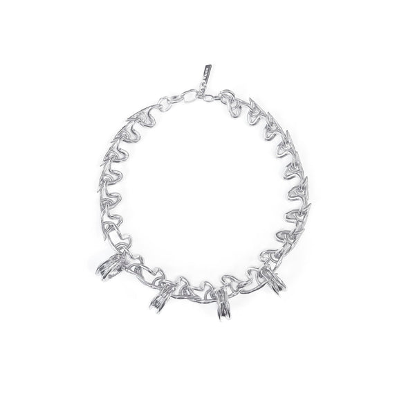 ALL-OVER HEARTS CHOKER NECKLACE WITH PENDANTS