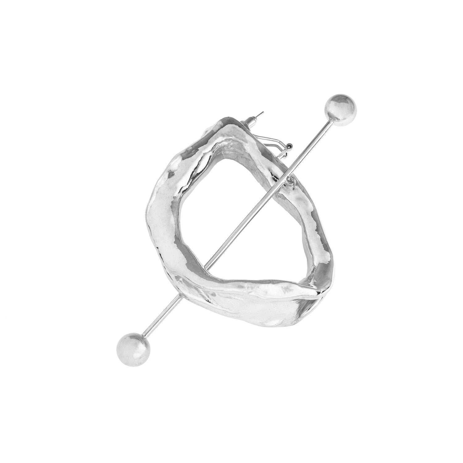 BIG IRREGULAR CIRCLE SINGLE EARRING