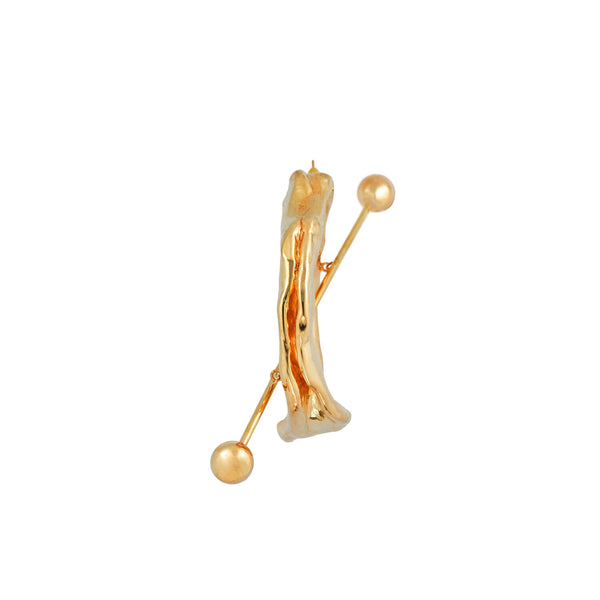 BIG IRREGULAR CIRCLE SINGLE EARRING