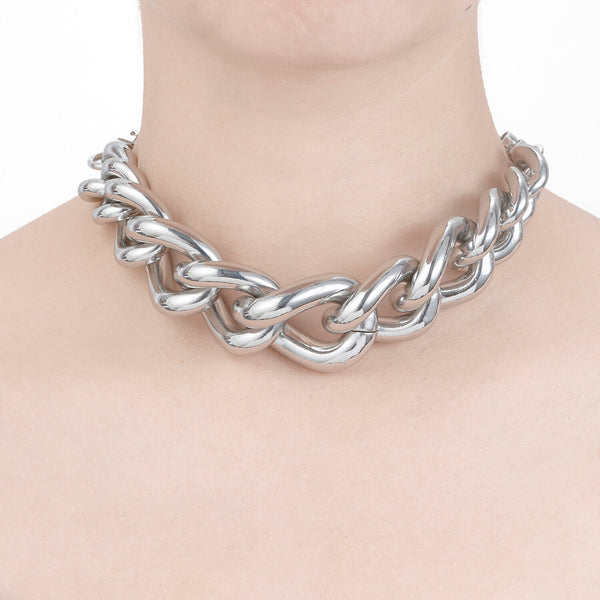 CHUNKY HEART CHOKER NECKLACE