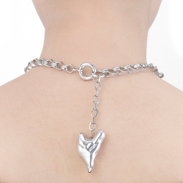 CHUNKY HEART CHOKER NECKLACE