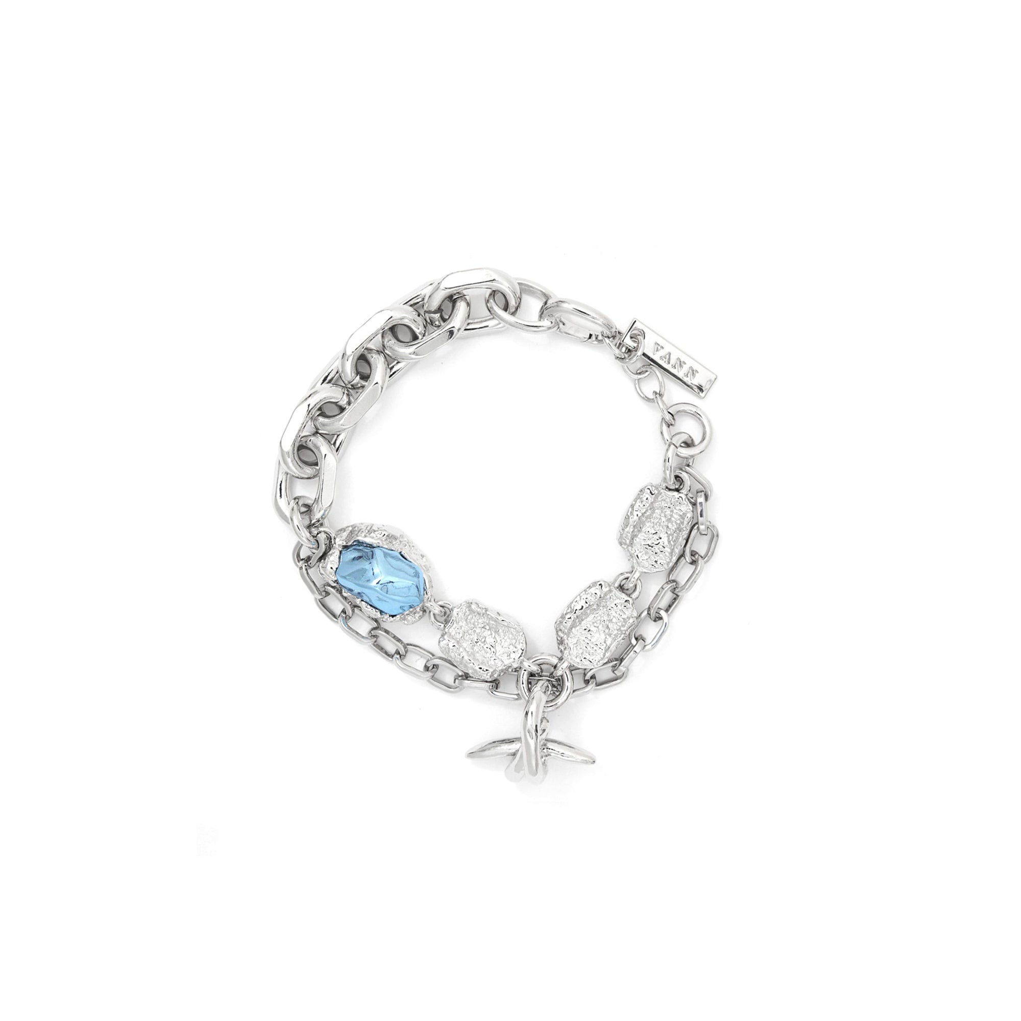 FLAT ROCK AND SPIKY KNOT BRACELET