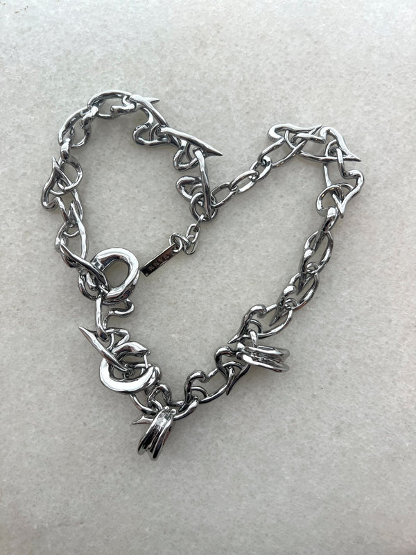 ALL-OVER HEARTS CHOKER NECKLACE WITH PENDANTS