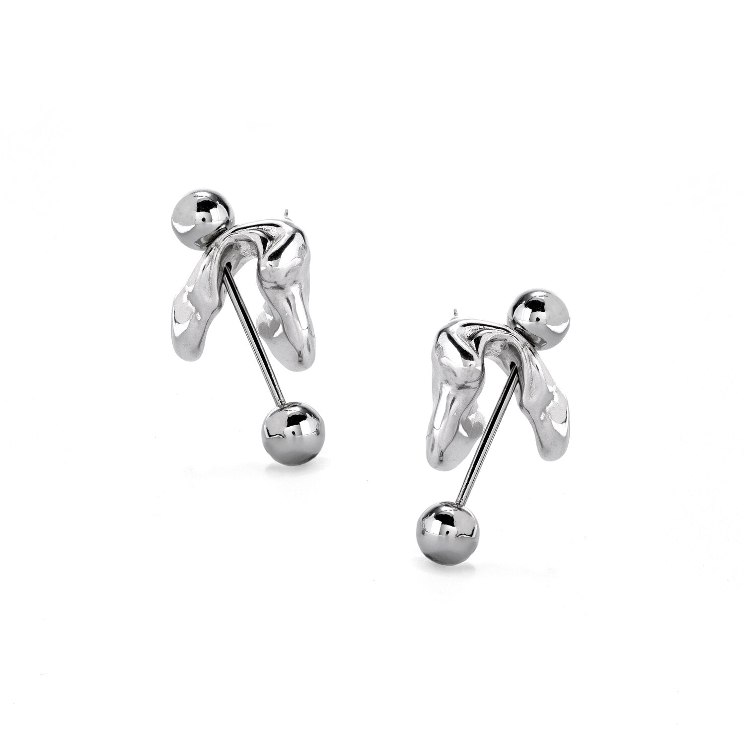 REVERSE V-EARRINGS (LONG BARBELL)