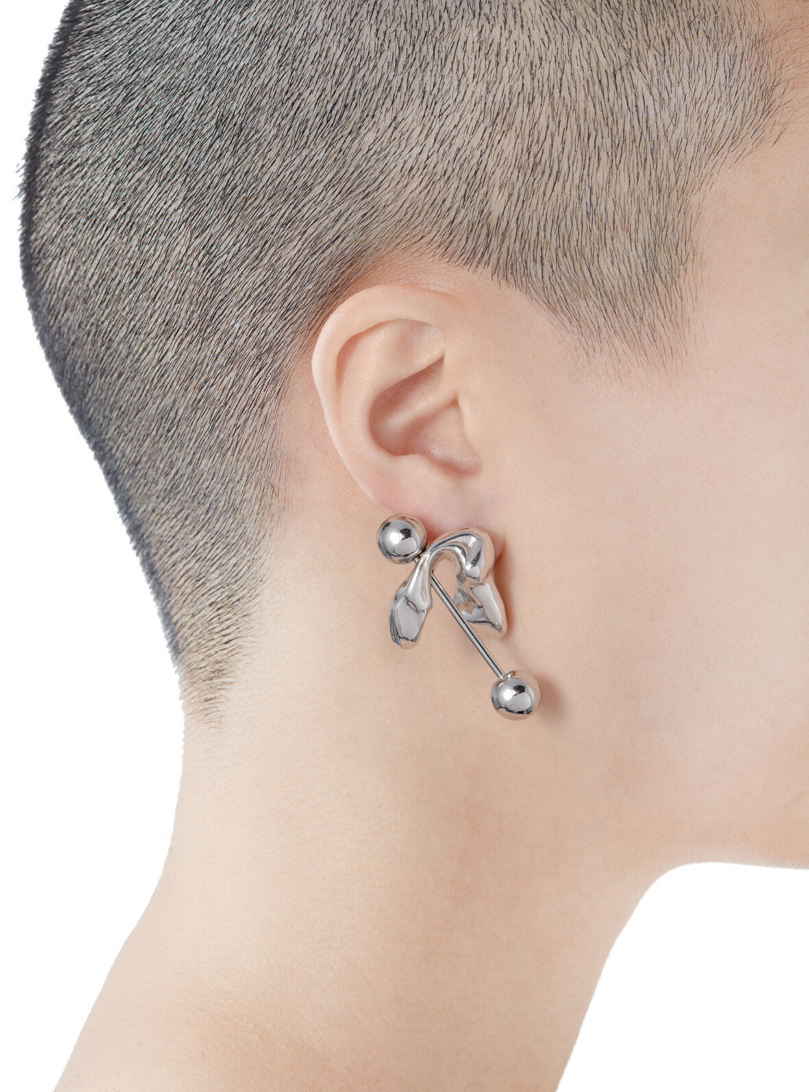 REVERSE V-EARRINGS (LONG BARBELL)