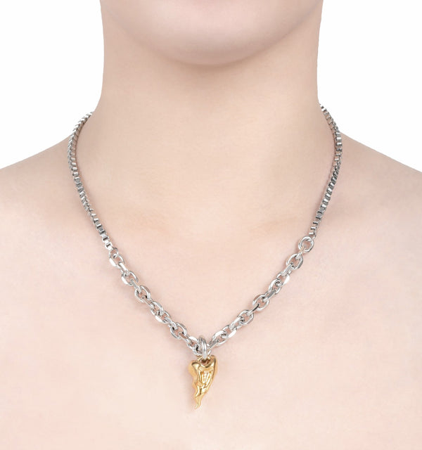 SMALL FLAMING-HEART NECKLACE