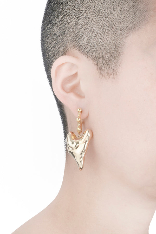 SMALL HEART SINGLE DROP EARRING