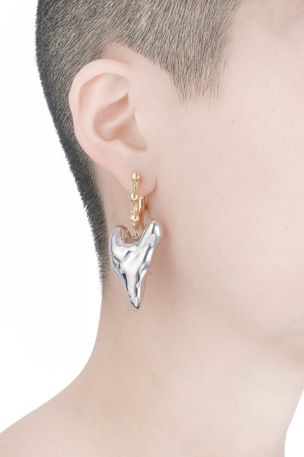 SMALL HEART SINGLE DROP EARRING