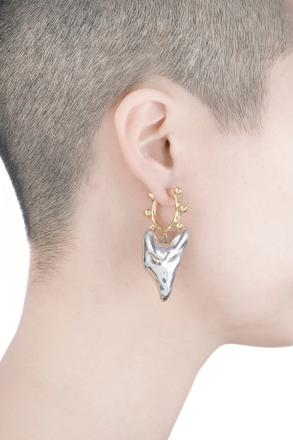 SMALL HEART SINGLE DROP EARRING