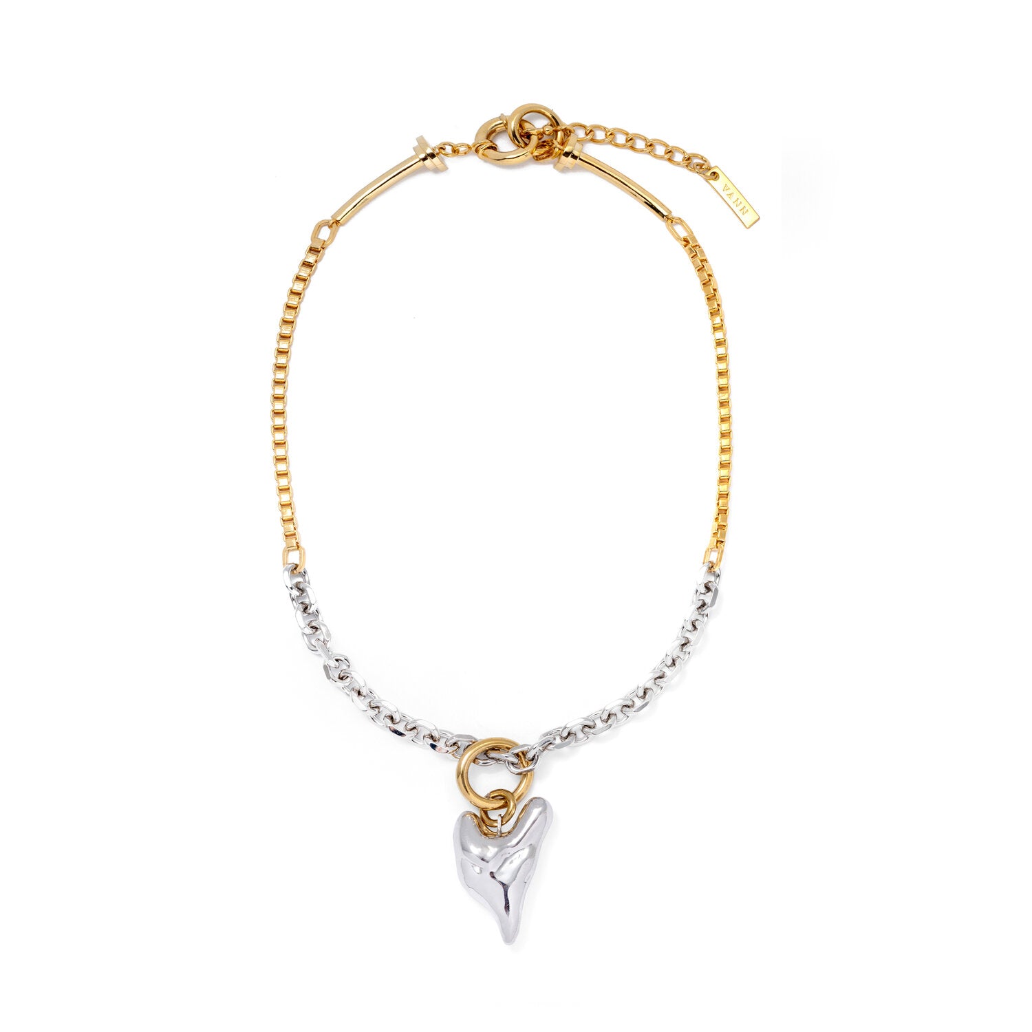 SMALL HEART TWO-TONE NECKLACE