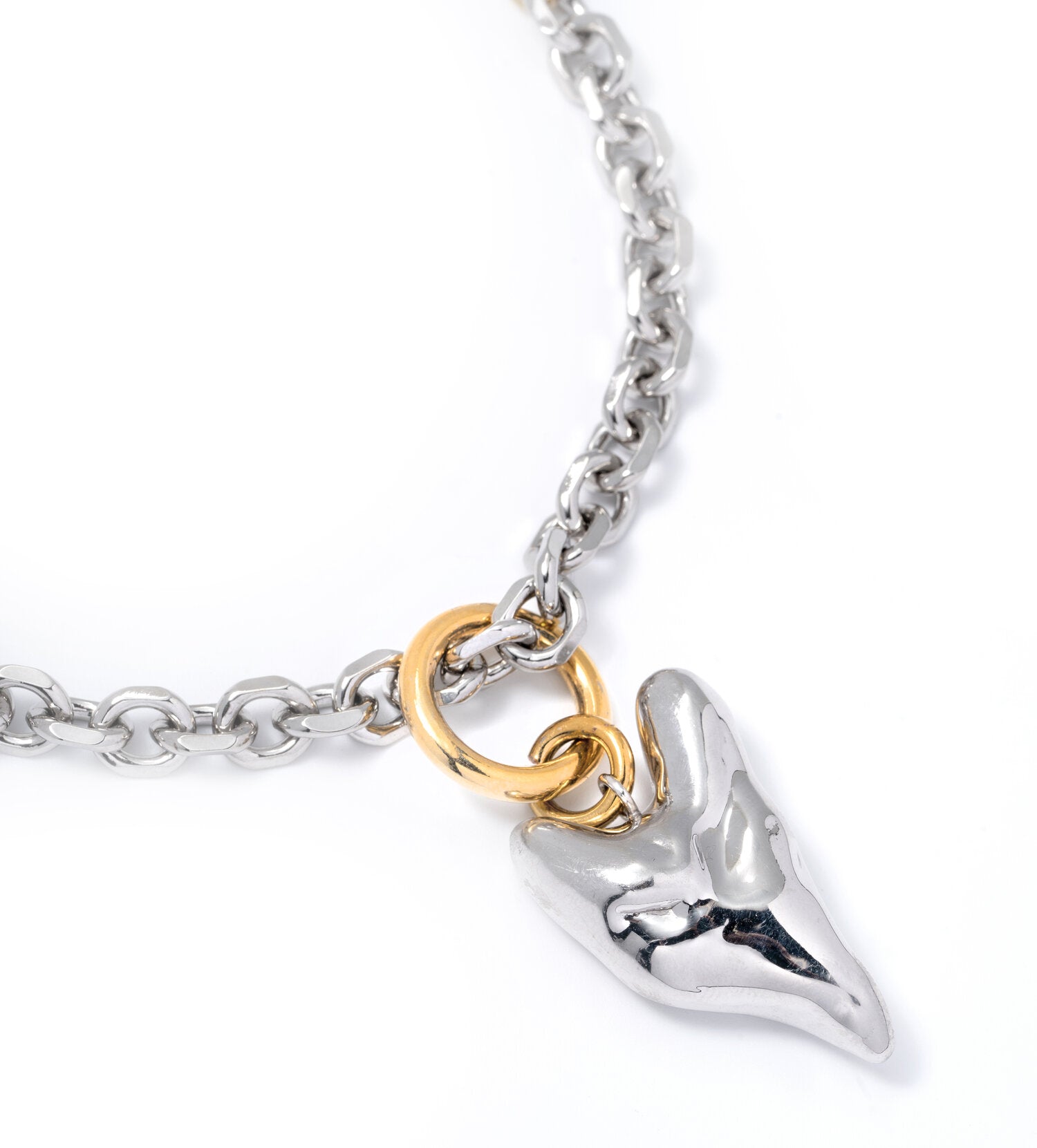 SMALL HEART TWO-TONE NECKLACE