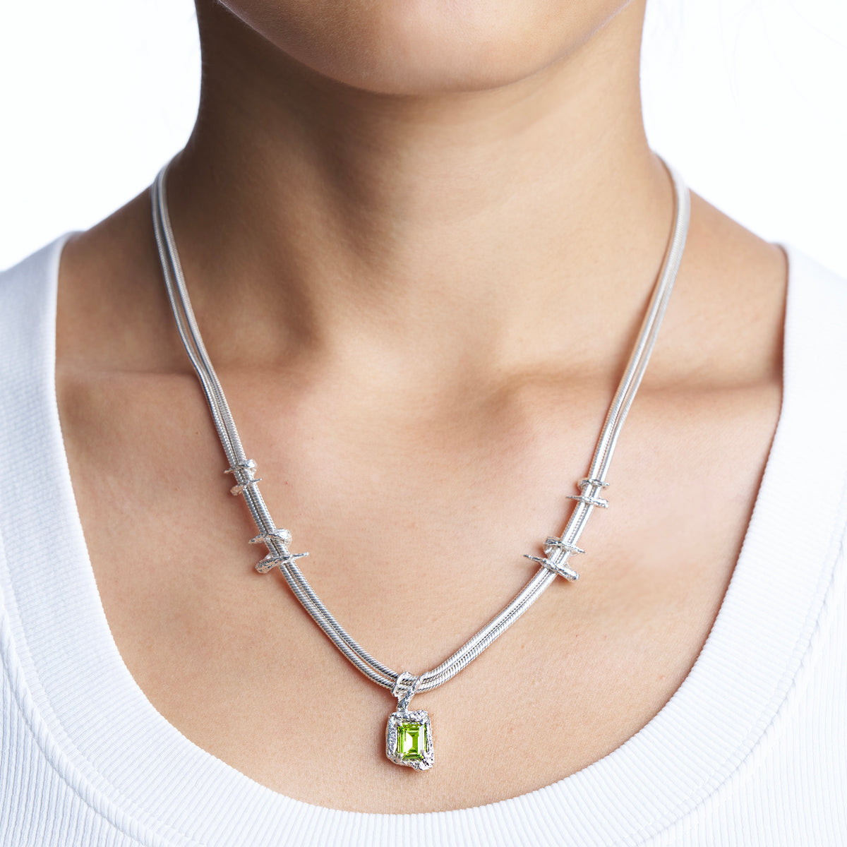 925 LIGHTNING LONG NECKLACE WITH BOX PENDANT
