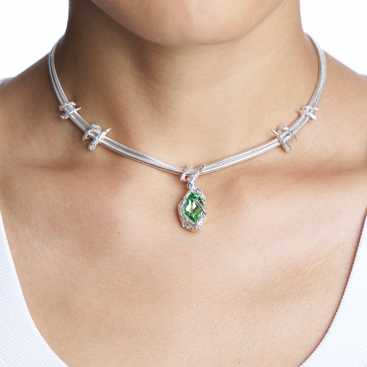 925 LIGHTNING NECKLACE WITH SOLAR PENDANT