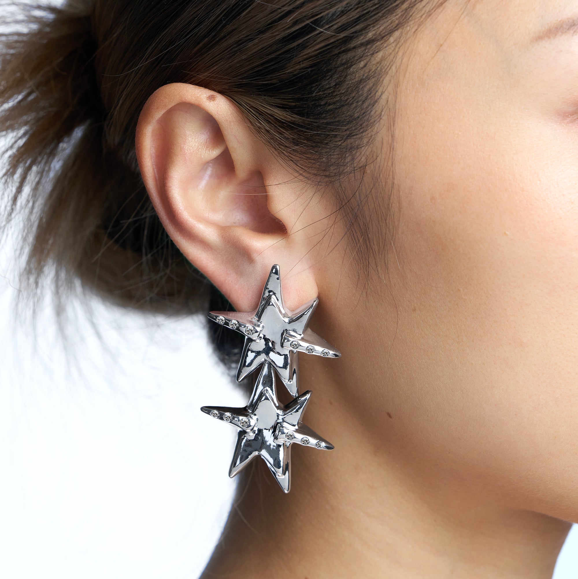 XL TWIN STAR EARRING