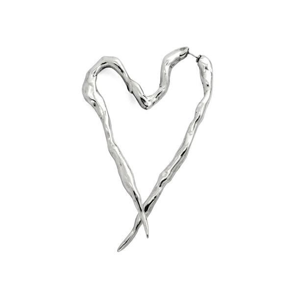 XL OUTLINE HEART SINGLE EARRING