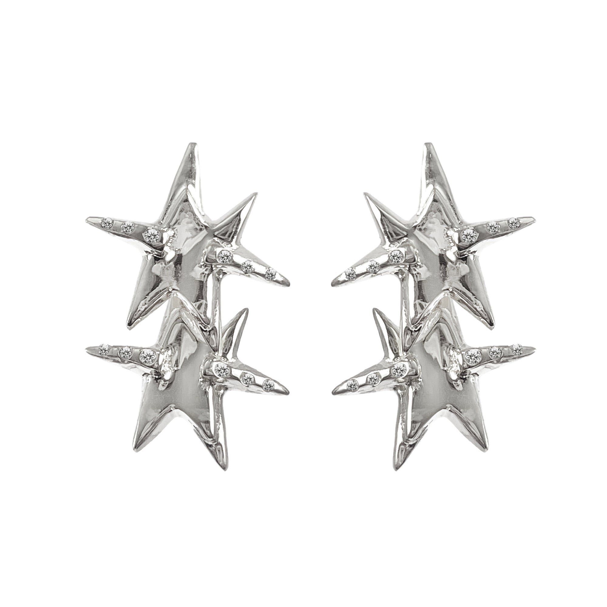 XL TWIN STAR EARRING