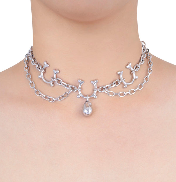 TWO-LAYER PEARL CHOKER NECKLACE